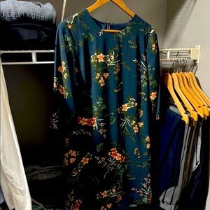 Banana Republic Green Sheath Midi Dress 3/4 Sleeve